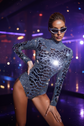 RAI RHINESTONE TASSEL BODYSUIT