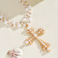 Queen Pearl Oversized Cross Necklace – Punk-Inspired