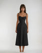French style lace-up A-line maxi dress – elegant high waist long dress”