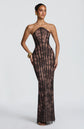 Black Lace Corset Maxi Gown Nude Lining Strapless Evening Dress Luxury Prom Gown Yembi Fashion