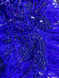 Blue diamante tulle mini dress with sparkling rhinestone details, perfect for parties and special occasions."