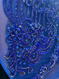 A stunning royal blue embellished mini dress with sparkling rhinestones, ideal for prom or formal events.