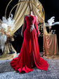 Red Mermaid Dress –Red Crystal Rhinestone Appliqué Birthday Dress