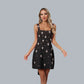 Model wearing glamorous A-line bandage evening dress