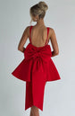 Shoulder Puff Mini Dress Eileen Bubble Skirt Corset Luxury Birthday Dress in Red Yembi Fashion