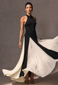 Halter neck strapless maxi dress with open back