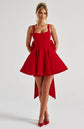 Shoulder Puff Mini Dress Eileen Bubble Skirt Corset Luxury Birthday Dress in Red Yembi Fashion