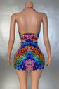 Multicolor Sequin Mini Dress for Women | Luxury Crystal Bodycon Party Dress