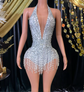 The Ultimate White Crystal Fringe Playsuit for Luxury Celebrations