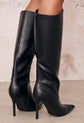 Black  Knee High Heeled Boot