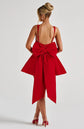 Shoulder Puff Mini Dress Eileen Bubble Skirt Corset Luxury Birthday Dress in Red Yembi Fashion