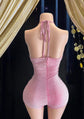Pink Rhinestone Bodysuit-Luxury Romper suit