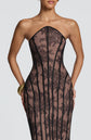 Black Lace Corset Maxi Gown Nude Lining Strapless Evening Dress Luxury Prom Gown Yembi Fashion