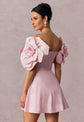Floral print mini dress for women