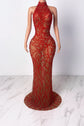 The Ultimate Red Rhinestone Maxi Dress with Abstract Crystal Branches