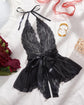 Flower Lace Open Crotch Suspender Backless Nightgown – Sexy Lingerie Dress for Women
