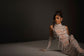 The Ultimate Silver Rhinestone Maxi Dress with Geometric Pearls & Matching Gloves