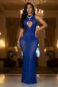 The Ultimate Royal Blue Rhinestone Maxi Dress with Illusion Cutouts
