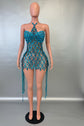 The Ultimate Crystal Embellished Turquoise Mini Dress for Luxury Events
