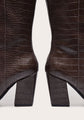 Croc PU Point High Heeled Boot
