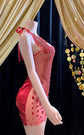 Red Dress With Rhinestone