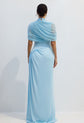 Women’s asymmetric pleated maxi dress