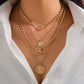 Gold Cascade Layered Necklace – Dainty Multi-Strand Statement