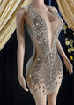 Silver Rhinestone Dress-Embellished Dress