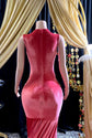 Orange Rhinestone Applique Diamond Dress