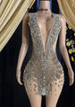 Silver Rhinestone Dress-Embellished Dress