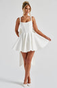 White Off-The-Shoulder Puff Mini Dress Eileen Bubble Skirt Corset Luxury Birthday Dress Yembi Fashion