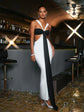 Mira draped maxi dress with lace-up detail