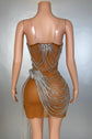 Nude Mini Tassel Dress | Bodycon Party Dress for Women | Yembi Fashion