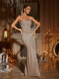 Strapless sequin maxi dress for women