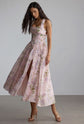 Women’s floral print pink midi dress