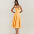 French style lace-up A-line maxi dress – elegant high waist long dress”