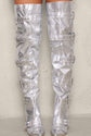 Silver Point Toe knee Block Heels Boot