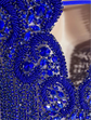 Blue Rhinestone Embellish Mini Dress - Yembifashion 