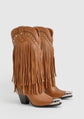 Elsie Western Stud Fringe Toe Cap Western Boots