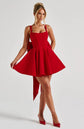 Shoulder Puff Mini Dress Eileen Bubble Skirt Corset Luxury Birthday Dress in Red Yembi Fashion