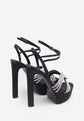 Black  Glitter Diamante  Heels