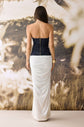 Elegant plunging V-neck maxi dress with front slit