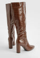 pointedToe Croc Knee High Boots