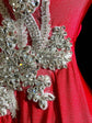 Red Mermaid Dress –Red Crystal Rhinestone Appliqué Birthday Dress