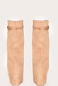 Brown Point Toe knee Block Heels Boot