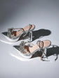 Myriam Crystal Heels in Silver