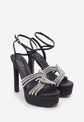 Black  Glitter Diamante  Heels