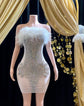 Rhinestone Applique Dress Sleeveless| Birthday Dress| Shiny Evening Celebrate