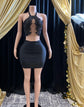 Rafa Black Embellished Mini Dress