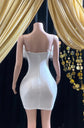 Rhinestone Applique Dress Sleeveless| Birthday Dress| Shiny Evening Celebrate